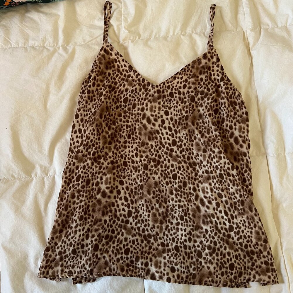 A New Day Cheetah Print Flowy Tank Top